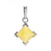 Geometric Amber Pendant In Silver The Artemis, image 
