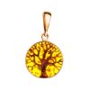 Amber Pendant In Gold-Plated Silver The Tree Of Life, image 