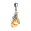 Cute Amber Pendant In Gold-Plated Silver The Bee, image 