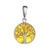 Silver Pendant With Amber The Tree Of Life, image 