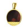 Flat Round Amber Pendant In Gold-Plated Silver The Monaco, image 