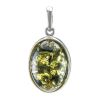 Oval Amber Silver Pendant The Goji, image 