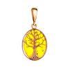 Traditional Amber Pendant in Gold-Plated Silver The Tree Of Life Amber, image 