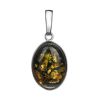 Bright Oval Amber Pendant In Silver The Goji, image 