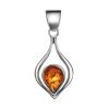 Sterling Silver Pendant With Cognac Amber The Fiori, image 