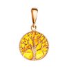 Traditional Amber Pendant in Gold-Plated Silver The Tree Of Life, image 