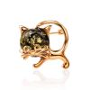 Amber Kitty Brooch In Gold Plated Silver The Fairytale, image 
