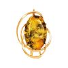 Oval Gold Plated Brooch With Green Amber The Rialto, image 