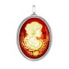Cherry Amber Brooch With Intaglio The Nymph, image 