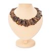 Bold Amber Flat Beaded Necklace The Volcano, image 