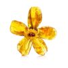 Cognac Amber Flower Brooch The Volcano, image 