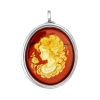 Vintage Style Oval Amber Brooch In Silver The Nymph, image 