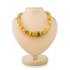 Raw Disc Shaped Amber Beaded Necklace, image 