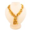 Raw Amber Beaded Necklace With Dangles, image 