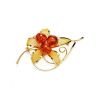 Cognac Amber Gold Plated Floral Brooch The Beoluna, image 