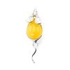 Sterling Silver Mouse Brooch With Honey Amber, image 
