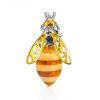 Gold Plated Amber Brooch The Bee, image 