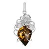 Exclusive Handcrafted Silver Pendant With Polished Green Amber Stone The Dew, image 