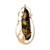 Green Amber Brooch In Gold Plated Silver The Rialto, image 