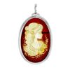 Oval Amber Brooch With Intaglio The Nymph, image 