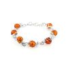 Baltic Amber Link Bracelet In Sterling Silver The Flamenco, image 