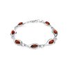 Filigree Silver Bracelet With Natural Amber The Fiori, image 