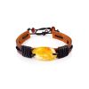 Honey Amber Leather Tie Bracelet The Copacabana, image 