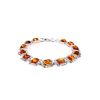 Cognac Amber Silver Link Bracelet The Lisbon, image 