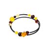 Heart Dangle Spiral Bracelet With Multicolor Amber Beads, image 