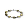 Silver Link Bracelet With Green Amber The Vivaldi, image 