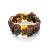 Unpolished Dark Amber Elastic Bracelet The Volcano, image 