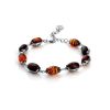 Multicolor Amber Linked Bracelet In Sterling Silver The Casablanca, image 