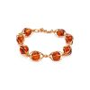 Cognac Amber Link Bracelet In Gold-Plated Silver The Algeria, image 