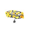 Bold Bangle Bracelet With Amber Beads And Flower Charm, image 