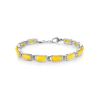 Silver Link Bracelet With Honey Amber, image 