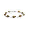Green Amber Link Bracelet In Silver The Fiori, image 