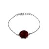 Silver Chain Bracelet With Dark Amber Stone The Monaco, image 