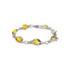 Flower Motif​ Sterling Silver Link Bracelet With Baltic Amber The Calla Lily, image 