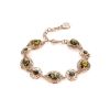 Gold-Plated Link Bracelet With Green Amber The Luxor, image 