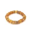 Hummer Cut Amber Elastic Beaded Bracelet, image 