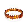 Cognac Amber Flat Beaded Bracelet, image 