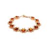 Gold-Plated Link Bracelet With Cognac Amber The Helios, image 