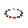 Silver Link Bracelet With Cognac Amber The Brunia, image 