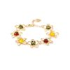 Gold-Plated Floral Bracelet With Multicolor Amber The Daisy, image 