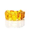 Bold Cognac Amber Flat Beaded Bracelet The Volcano, image 