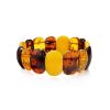 Bright Amber Flat Beaded Elastic Bracelet, image 