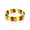 Multicolor Amber Flat Beaded Bracelet, image 