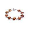 Cognac Amber Link Bracelet In Silver, image 
