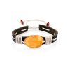 Leather Tie Bracelet With Honey Amber The Copacabana, image 