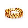 Natural Amber And Glass Beads Bangle Bracelet, image 